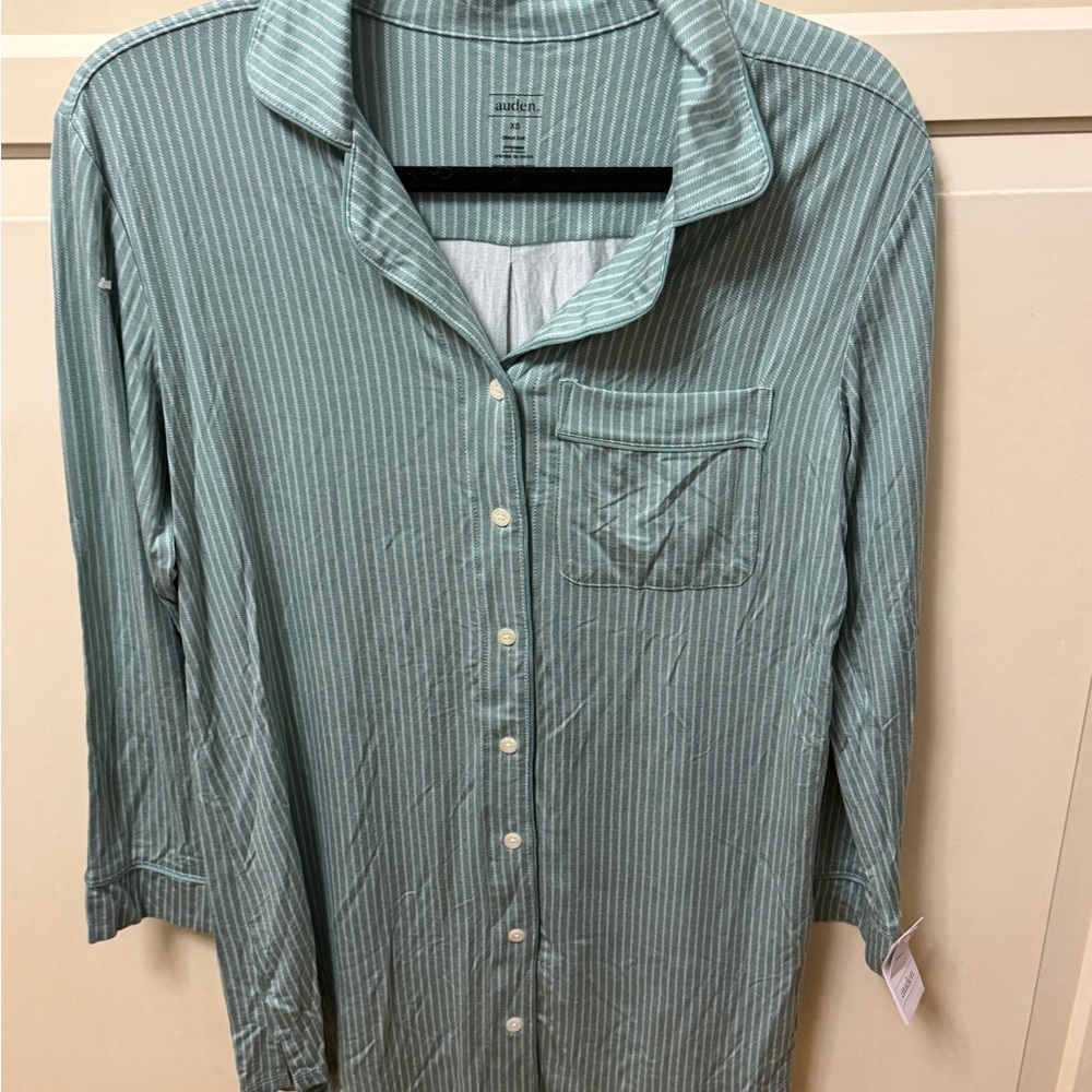 Auden Mint Striped Knit Top